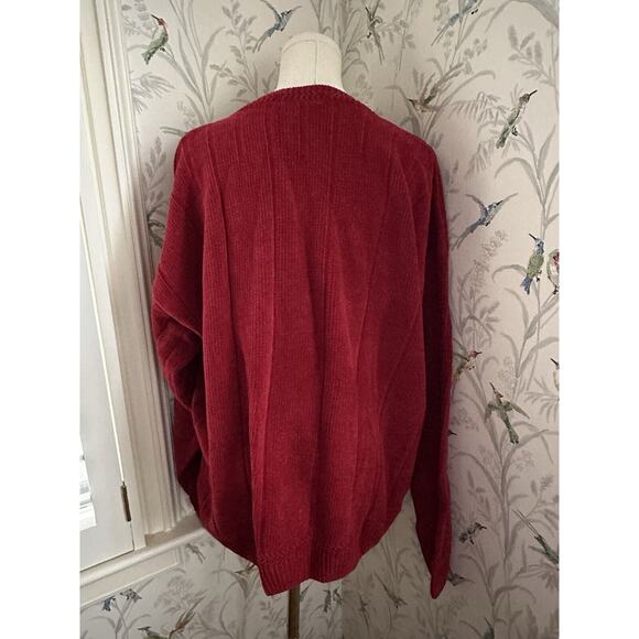 Vintage Nautica Cable Knit Sweater Womens/ Men’s Sz Large Red Cotton Warm - Picture 3 of 5
